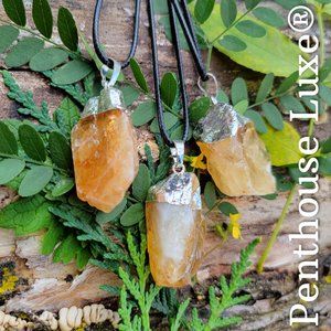 NEW!! REAL Citrine Quartz Pendant Necklace